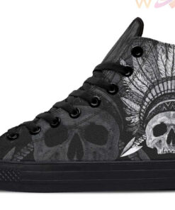 indian skull chief high top canvas shoes