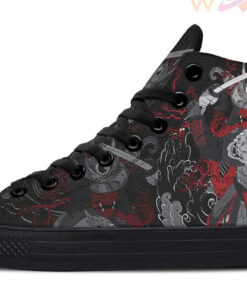 japanese samurai skull tattoo high top canvas shoes