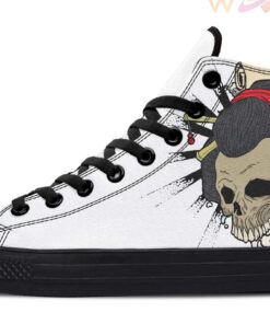 japanese skull high top canvas shoes