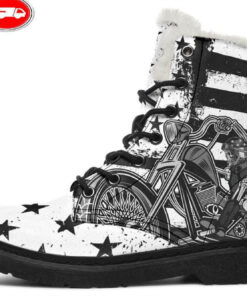 live to ride faux fur leather boots