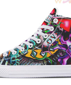 love kills skull high top canvas shoes