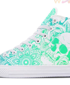 mandala skull art high top canvas shoes