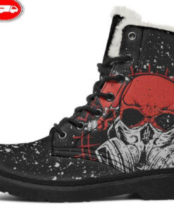 master painter faux fur leather boots