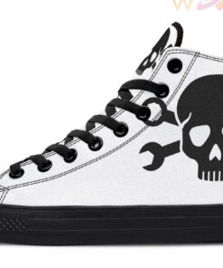 mechanic skull wrench high top canvas shoes