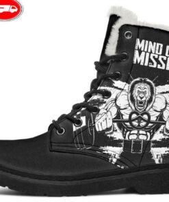 mind on a mission faux fur leather boots