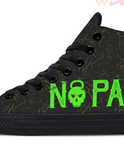 no pain kettlebell skull high top canvas shoes
