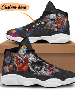 personalized name skull tiger eyes 13 sneakers xiii shoes