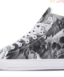 raven on a skull tattoo high top canvas shoes