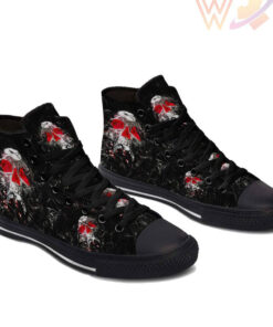 red eyes skull high top shoes