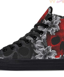 red skull tattoo high top canvas shoes