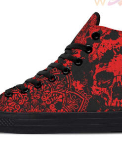 red splat skull high top canvas shoes
