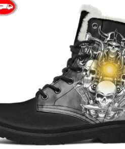 ride til die faux fur leather boots 1