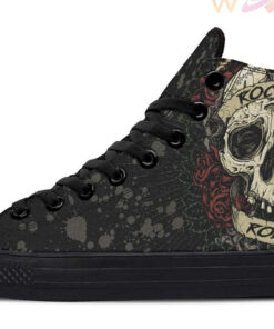 rock n roll skull high top canvas shoes