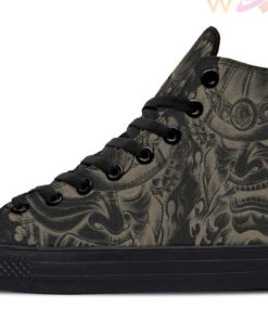 samurai warrior high top canvas shoes