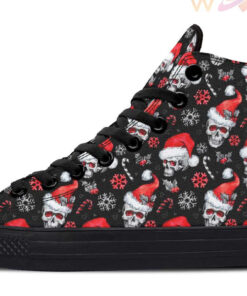 santa skull high top canvas shoes