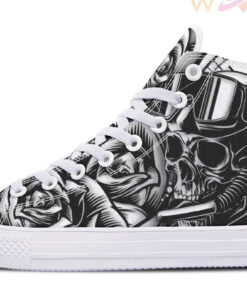 scuba diving skull high top canvas shoes