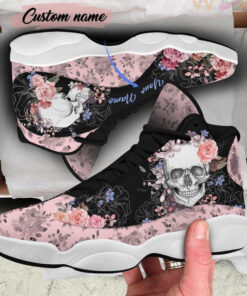 skull and flower ajd 13 sneakers shoes for men and women air jd13 shoes skull shoes unisex shoes