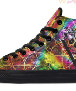skull and magic circles high top canvas shoes