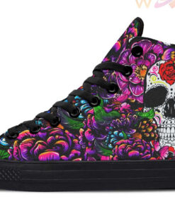 skull and mandala party high top canvas shoes
