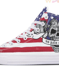 skull loving pain and gain high top canvas shoes