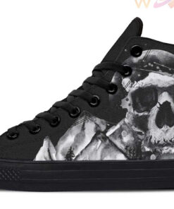skull moon mountains high top canvas shoes