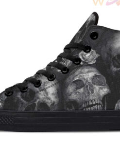 skull rose vintage high top canvas shoes