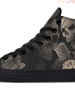skull singer high top canvas shoes