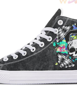 skull splatter n fitness high top canvas shoes