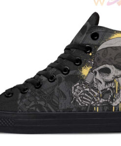 skull tattoo artist high top canvas shoes