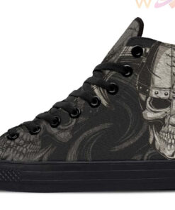 skull viking warrior high top canvas shoes