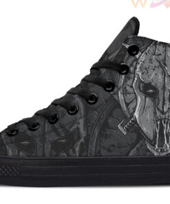 spartan skull high top canvas shoes