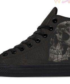 spider web skull high top canvas shoes