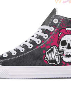 splat skull high top canvas shoes