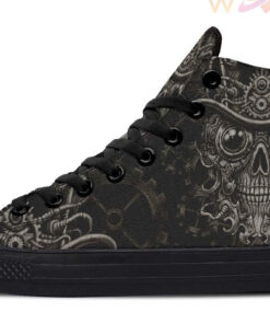 steampunk skull high top canvas shoes