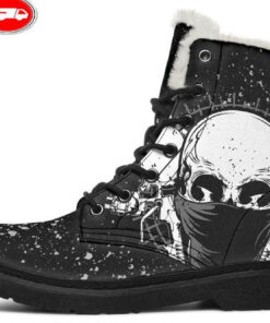 street painter faux fur leather boots