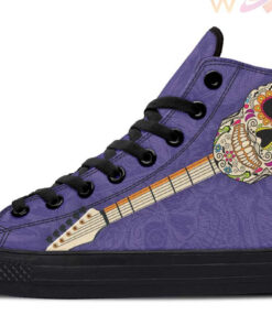 sugar skull guitar high top canvas shoes