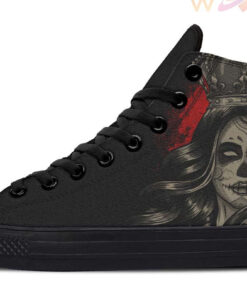 sugar skull woman queen high top canvas shoes
