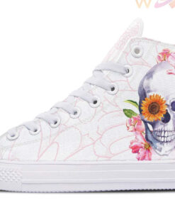 sunflower eye skull high top canvas shoes