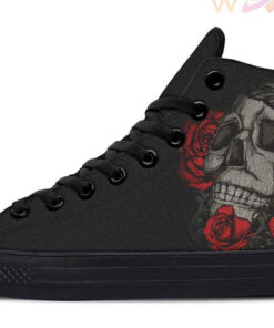 tattoo skeleton high top canvas shoes