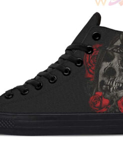 tattoo women high top canvas shoes