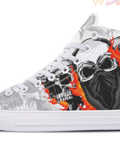 the three gansta skulls high top canvas shoes