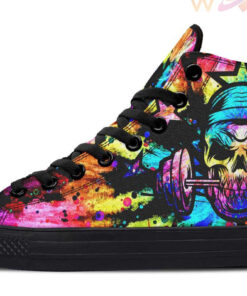 tie dye gym addict high top canvas shoes
