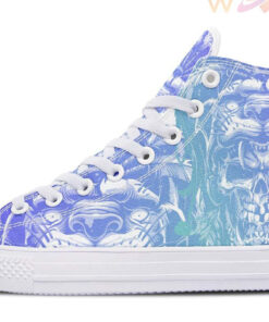tiger skull chief high top canvas shoes