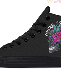 too close flowers high top canvas shoes