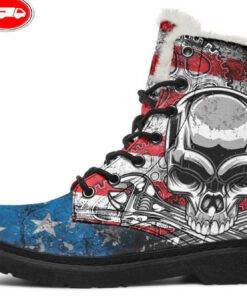 us mechanic faux fur leather boots