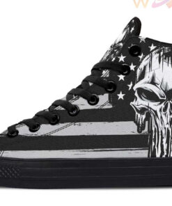 usa punisher black white high top canvas shoes