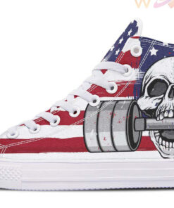 usa skull and weights high top canvas shoes