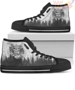 viking high top shoe viking odin and raven forest