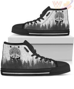 viking high top shoe viking spear of odin forest