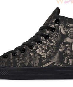 vintage kabuto mask high top canvas shoes